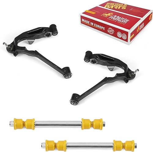 Metrix Premium GDX 4 piezas brazo de control inferior delantero LR y barra estabilizadora delantera LR Kit de enlace RK621356, RK621355, K700539,