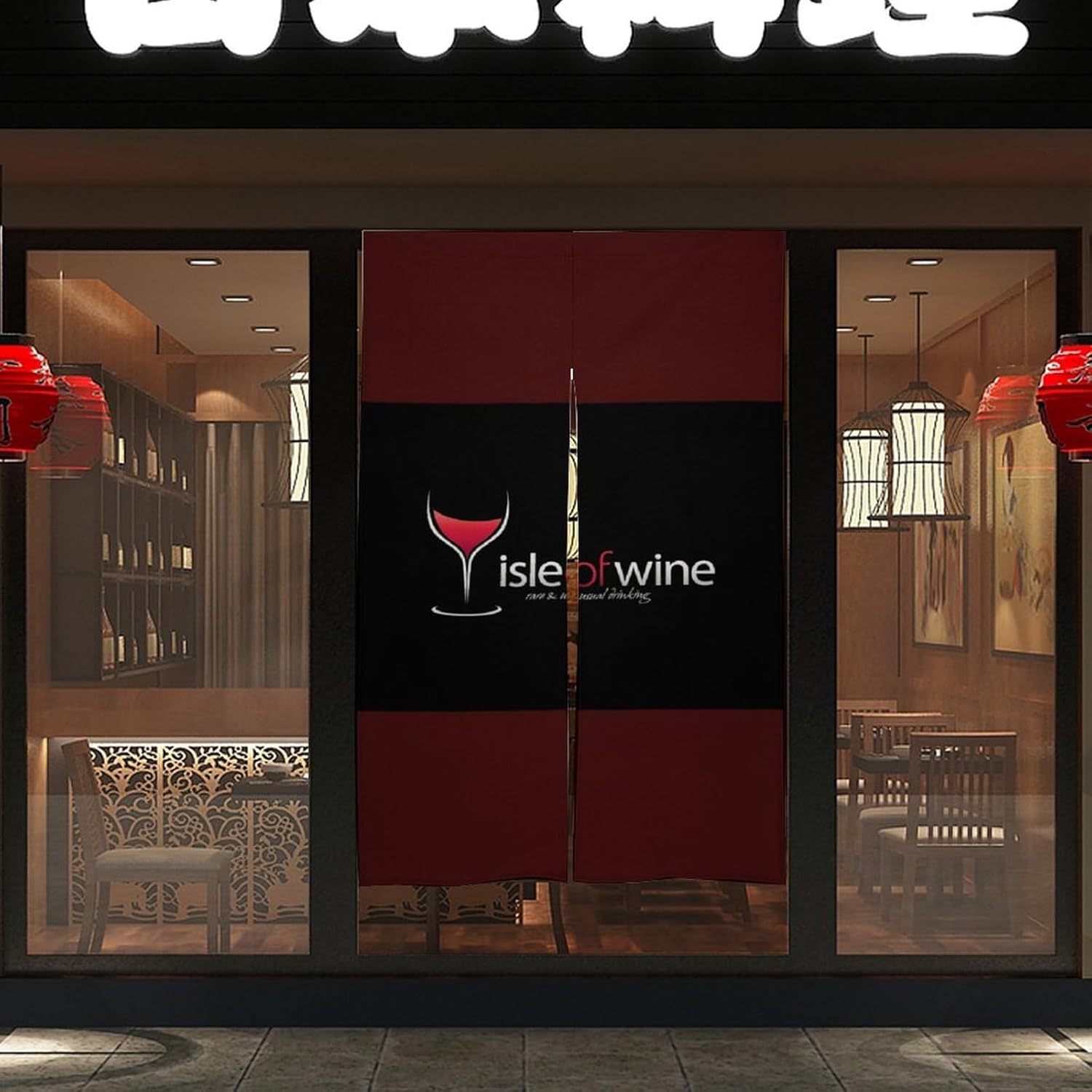 Custom Japanese Divider Curtains for Home Office, Customized Cotton-Linen Curtains for Dinning Room Window Bathroom Bedroom, Personalized Photo Door Curtain, White, W39.3