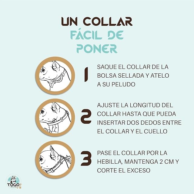 Foto 5 de 8 de Pack de 2 Collares Togo Antiparasitario para Perros y Gatos 8 Meses de protección