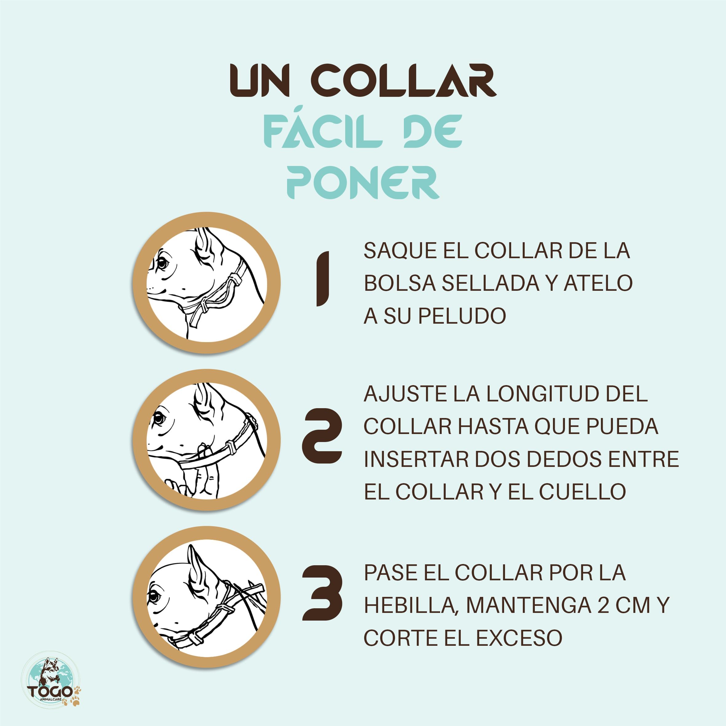 Pack de 2 Collares Togo Antiparasitario para Perros y Gatos 8 Meses de protección.