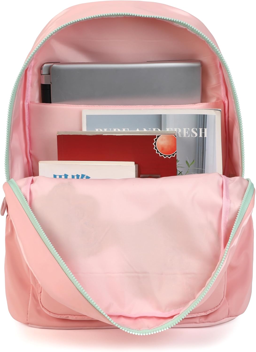 School Backpack for Teen Girls, 3Pcs Pink Flower Bookbag Set for Middle School Girls Travel Laptop Backpack Mochila Infantil (Pink Flower) - Image 6