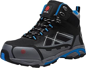 LARNMERN Steel Toe Work Boots Men,Non Slip Safety Shoes,Comfortable Industrial and Constructio Hiking Sneakers