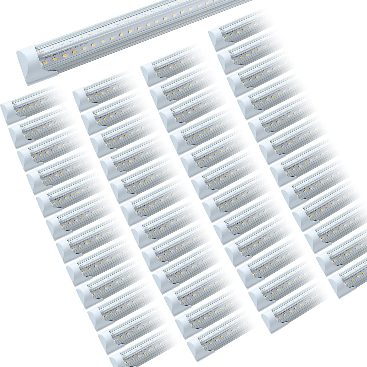 48 Pack LED Shop Light Fixture 8FT 75W Integrated V Shaped Tube Light Linkable White Daylight 6000k Garage