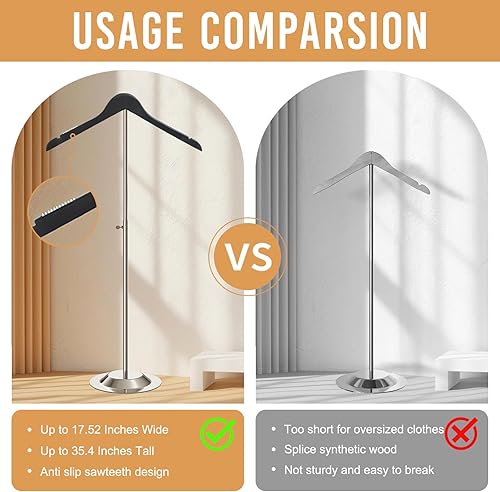 Miniatura 5 de Fumingpal Soporte de exhibición de camisas de altura ajustable de 20 a 35 pulgadas, soporte de exhibición de camisetas para vendedores, estante de