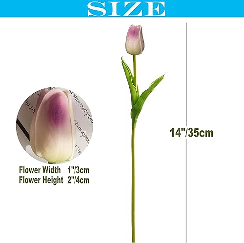 Miniatura 2 de Tulipán artificial de 30 piezas de flores de tacto real para la decoración del hogar de la boda centro de mesa