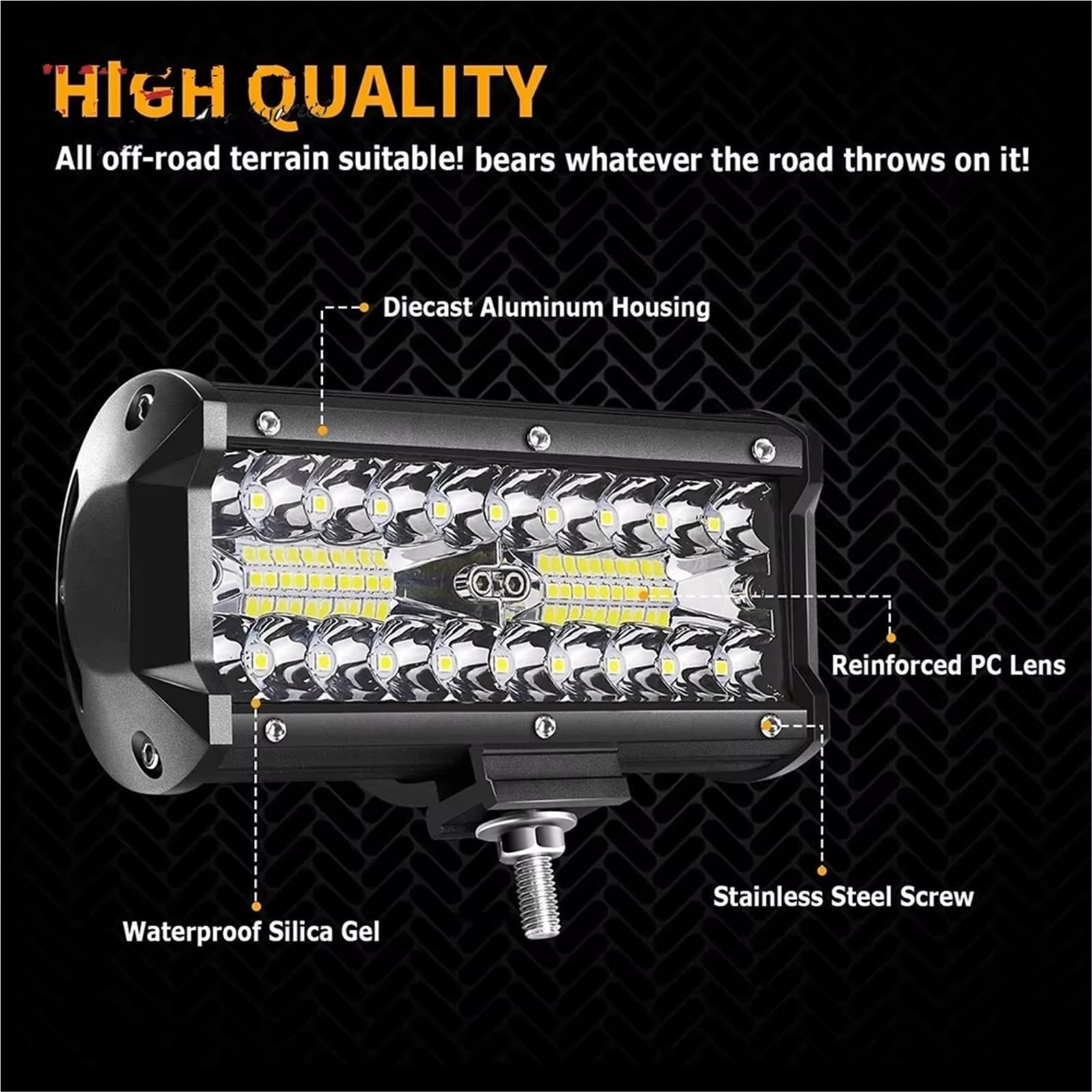 Faros Faro Barra Luces LED Para Coche Focos 4x4 Todoterreno Lámpara Antiniebla Faro Diodo 12V Y 24V Camión Tractor Granja Barco SUV ATV Barra Luz/luz Trabajo(120W 4 Piece)