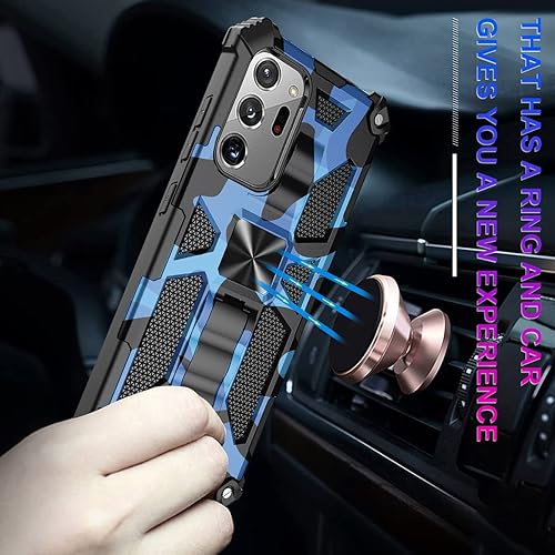 Miniatura 4 de Funda de camuflaje para Samsung Galaxy Note20 Ultra (no Note 20) con soporte, resistente al aire libre grado militar a prueba de golpes para Samsung