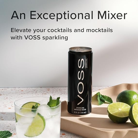 VOSS Artesian Sparkling Carbonated Water - 3 Pack of 8-24 Slim Cans | Pure Sparkling Water Refreshment. Perfect on its own or as a mixer. Great for home, office, on-the-go hydration.
