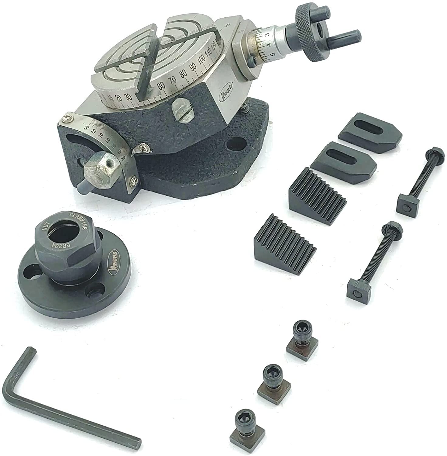 Fraiseuse rotative table 80 mm inclinable contre vibrations ER20