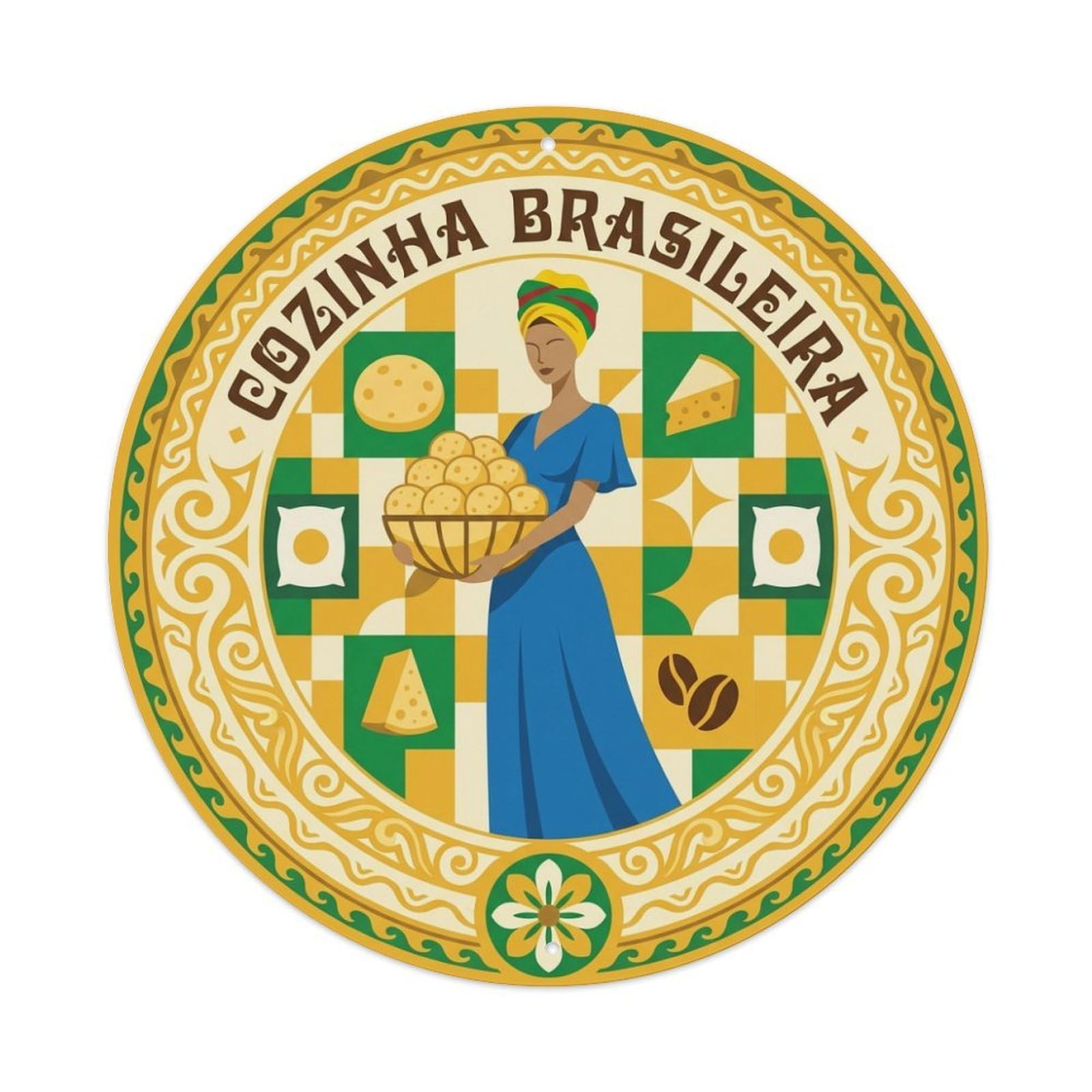 Culinary Travel Brazilian Cuisine Pao De Queijo Metal Tin Sign