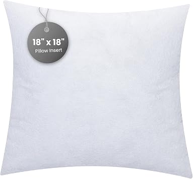 Throw Pillows | Down Alternative Pillow| Bedding Throw Pillows| Couch Cushion Pillow Insert| Indoor Decorative Pillows|Pillow Stuffer for Sofa Shams| Super Soft|1 Piece 18"x18" White