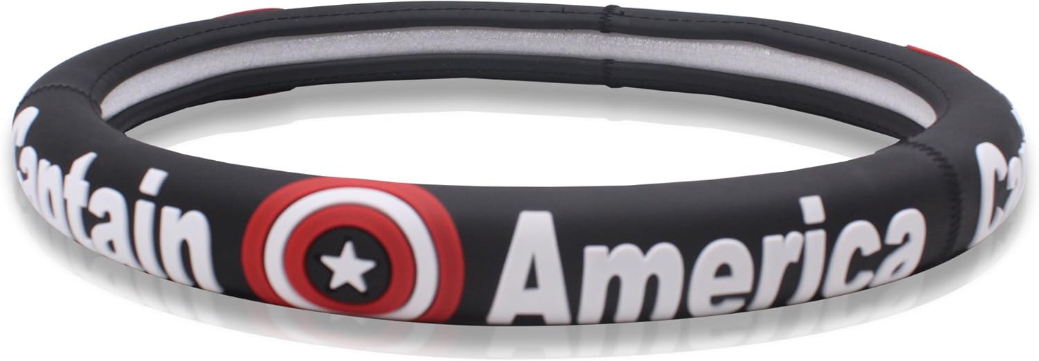 Silicone 3D Molded Design - Black Auto Car Steering Wheel Cover - Captain - Universal Fit