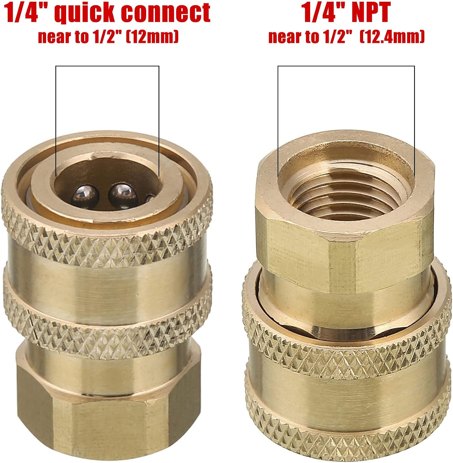 Tool Daily Pressure Washer Coupler, 1/4" Quick Connect to 1/4" NPT Female