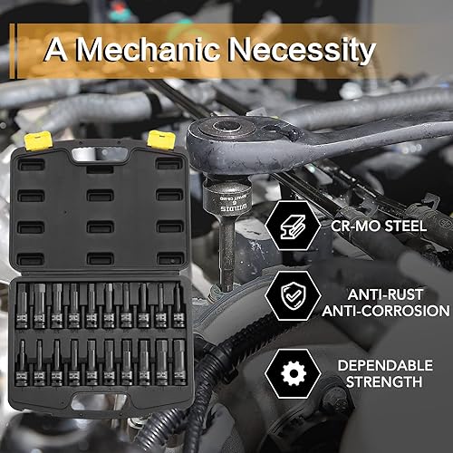 Miniatura 7 de WIILDIS Juego de brocas hexagonales de impacto Master de 12 pulgadas controlador hexagonal juego de 20 piezas de 12 pulgadas SAEmétrico 14 - 34