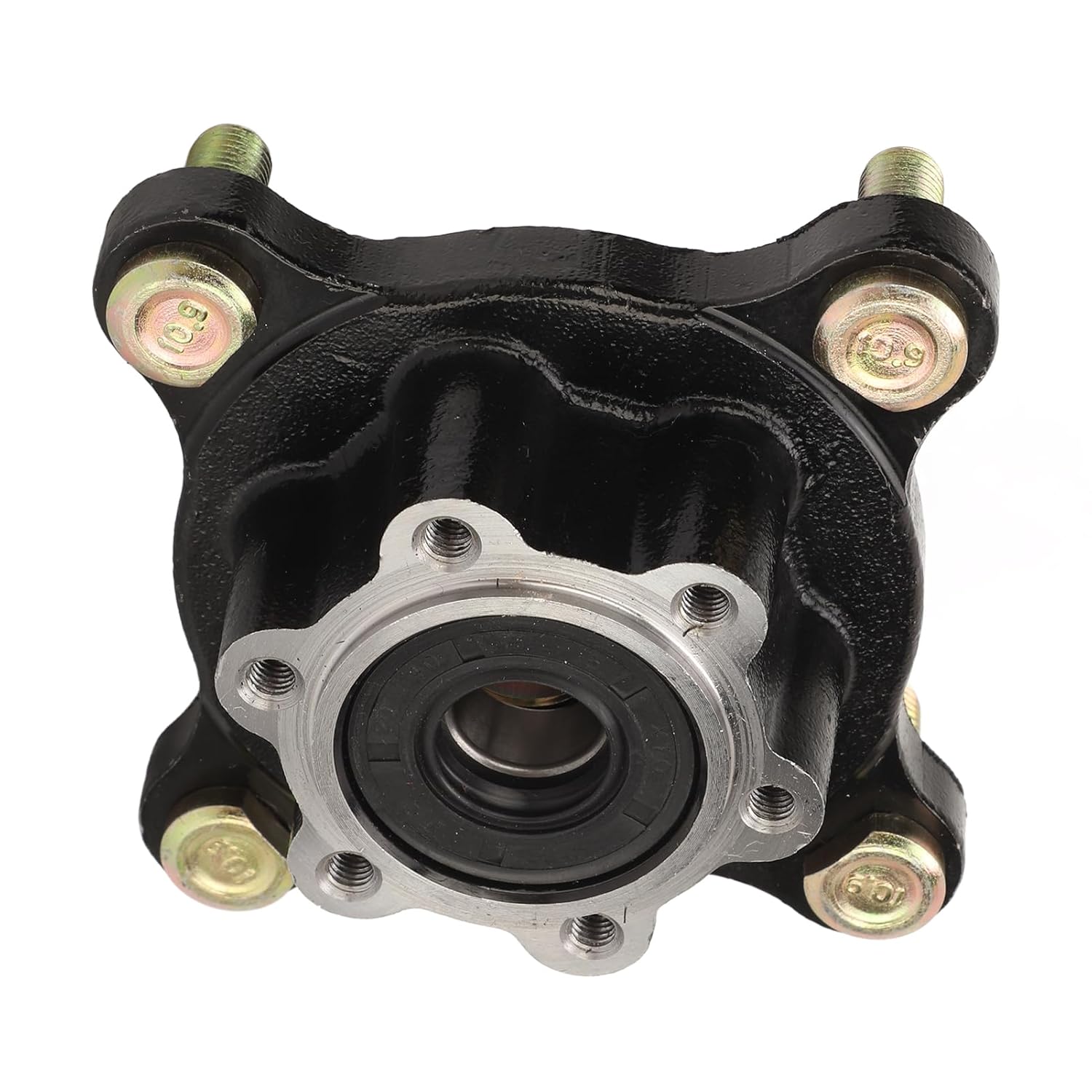 17mm Front Hub Flange, Rustproof High Hardness Steel Alloy, Easy Installation, with 4 M10 Bolts, for 110 150 250 Go Kart, Enhances Vehicle Performance