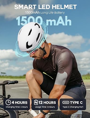 Miniatura 4 de Casco de bicicleta con luz Casco de bicicleta con pantalla LED DIY para scooter, bicicleta, monopatín Casco de pantalla LED con patrones