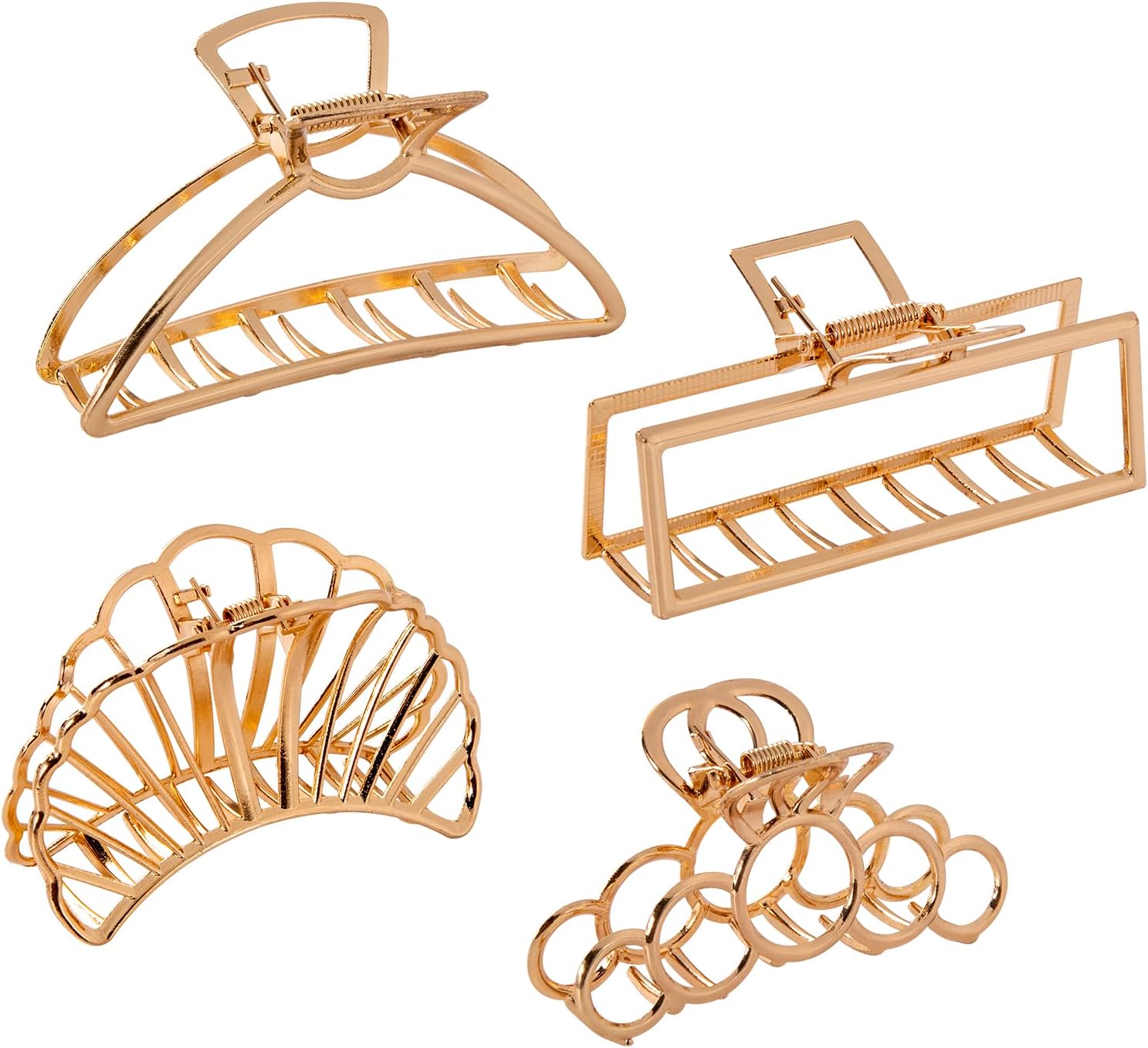 AllinsideWomen's Hair Claw Clips, Gold, Large, Gold, L