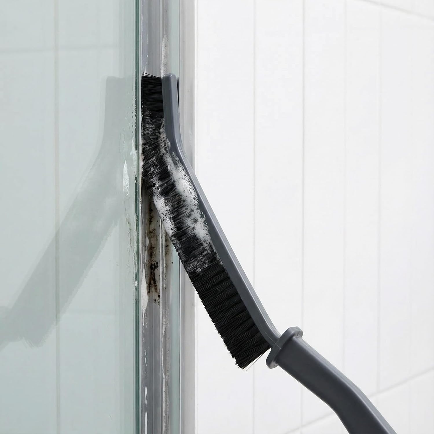 Dual Pack Long Gap Cleaning Brush, Stiff Bristle Tool for Bathroom Kitchen Tile Dead Corners & Window Sliding Door Dust Removal