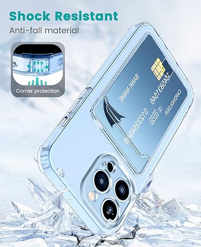 Miniatura 3 de Funda para iPhone 13 Pro Max, funda transparente para iPhone 13 Pro Max con tarjetero a prueba de golpes, delgada, compatible con iPhone 13 Pro Max,