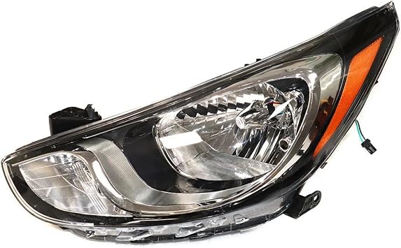 For Hyundai Accent 2012 2013 2014 Halogen Headlight, Headlights Assembly Headlights Replacement Headlamp Headlights Set - Passenger And Driver Side Direct-Fit Replacement Left Driver Side