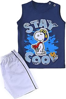 طقم بيجامة للأولاد مطبوع بعبارة Stay Cool من جوكي ام ام - قطعتين