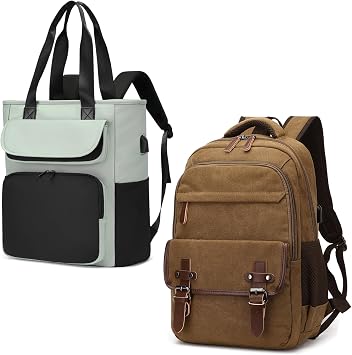Canvas Laptop Backpack Laptop Backpack Convertible Daypack Fits 15.6 Inch Laptop