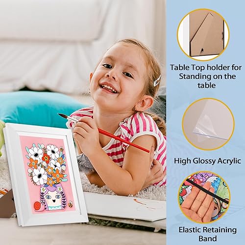 Miniatura 7 de Marcos de arte para niños, 8.5 x 11 pulgadas, apertura frontal, intercambiables, para niños, exhibición de arte horizontal y vertical para niños,