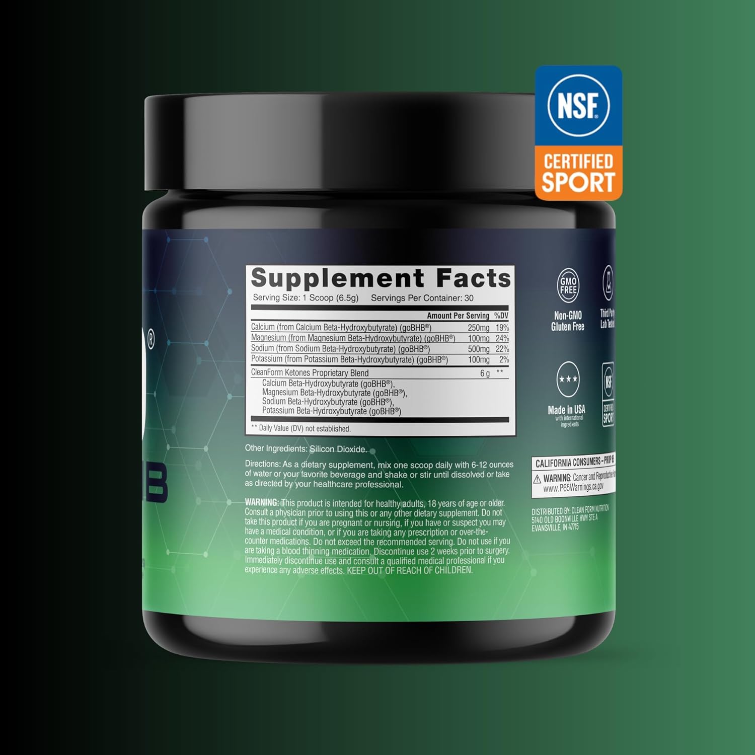 goBHB® Clean Energy Powder | NSF Sport Certified | Cellular Fuel with BHB Salts | Enhances Endurance, Mental Clarity, Hydration & Recovery | No Caffeine or Sugar | Neutral Flavor