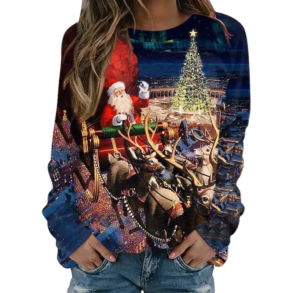 Weihnachtspullover Damen - Festlicher Christmas Sweater Mit Weihnachtsmotiv