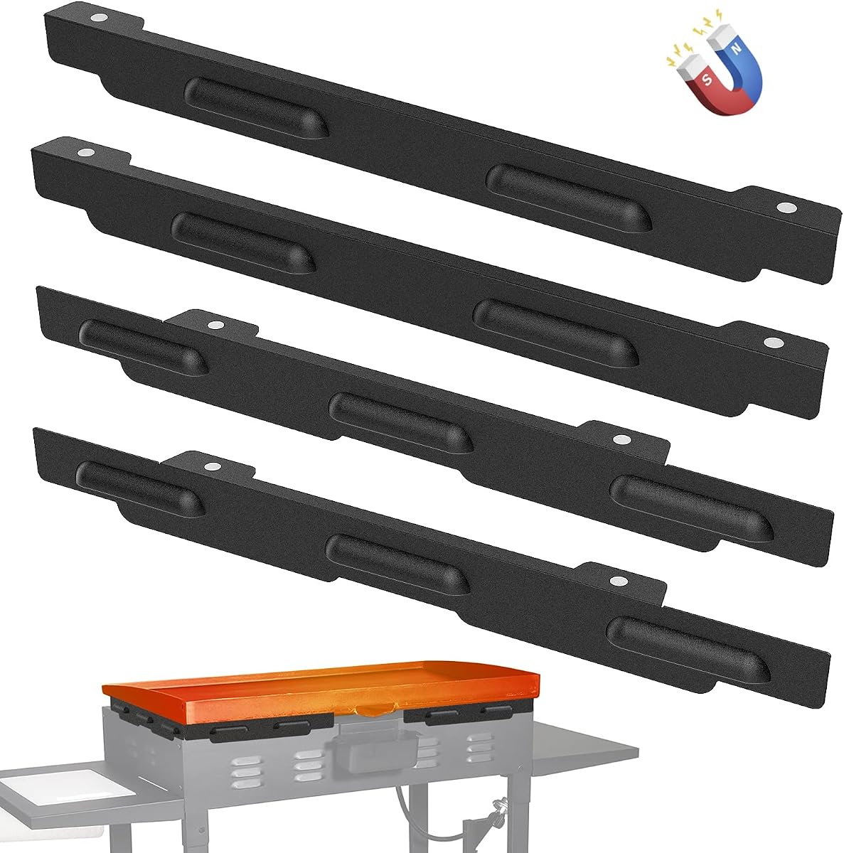 Upgraded Wind Guards for Blackstone 36” Griddle, Blackstone Griddle Accessories Fit for Black stone Grill, 5015 Magnetic Stainless Steel Wind Screens Protect Flame Hold Heat, Compatible with Hood