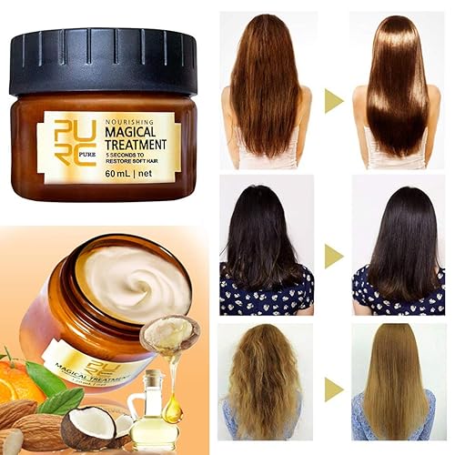Miniatura 9 de Mascarilla de tratamiento de cabello molecular PURC, tratamiento mágico puro para el cabello, acondicionador profundo de 5 segundos, reparaciones de