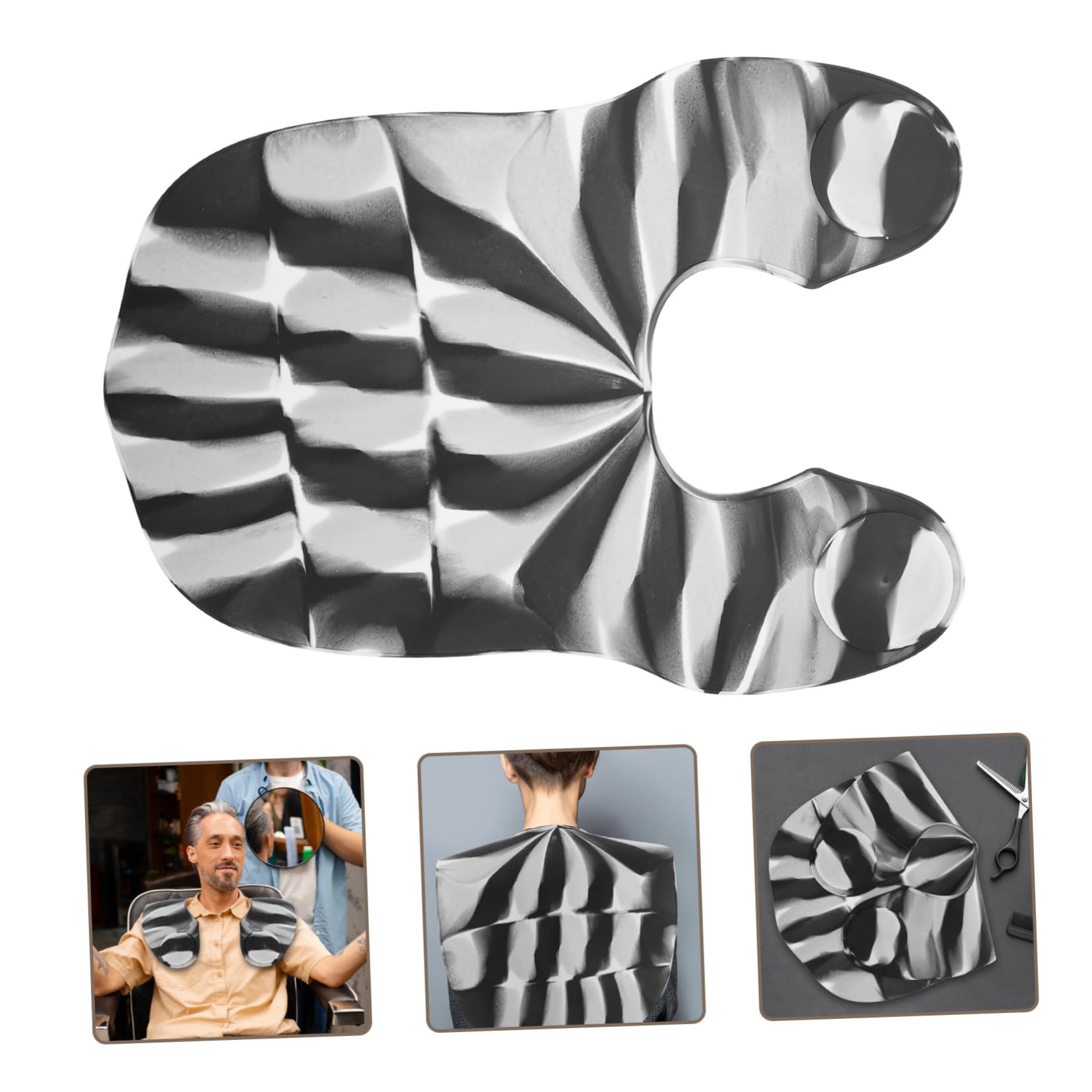 Mantellina da Parrucchiere in Silicone Nero, e Confortevole, per Protezione da Chioma e Tinta, per Saloni e Casa