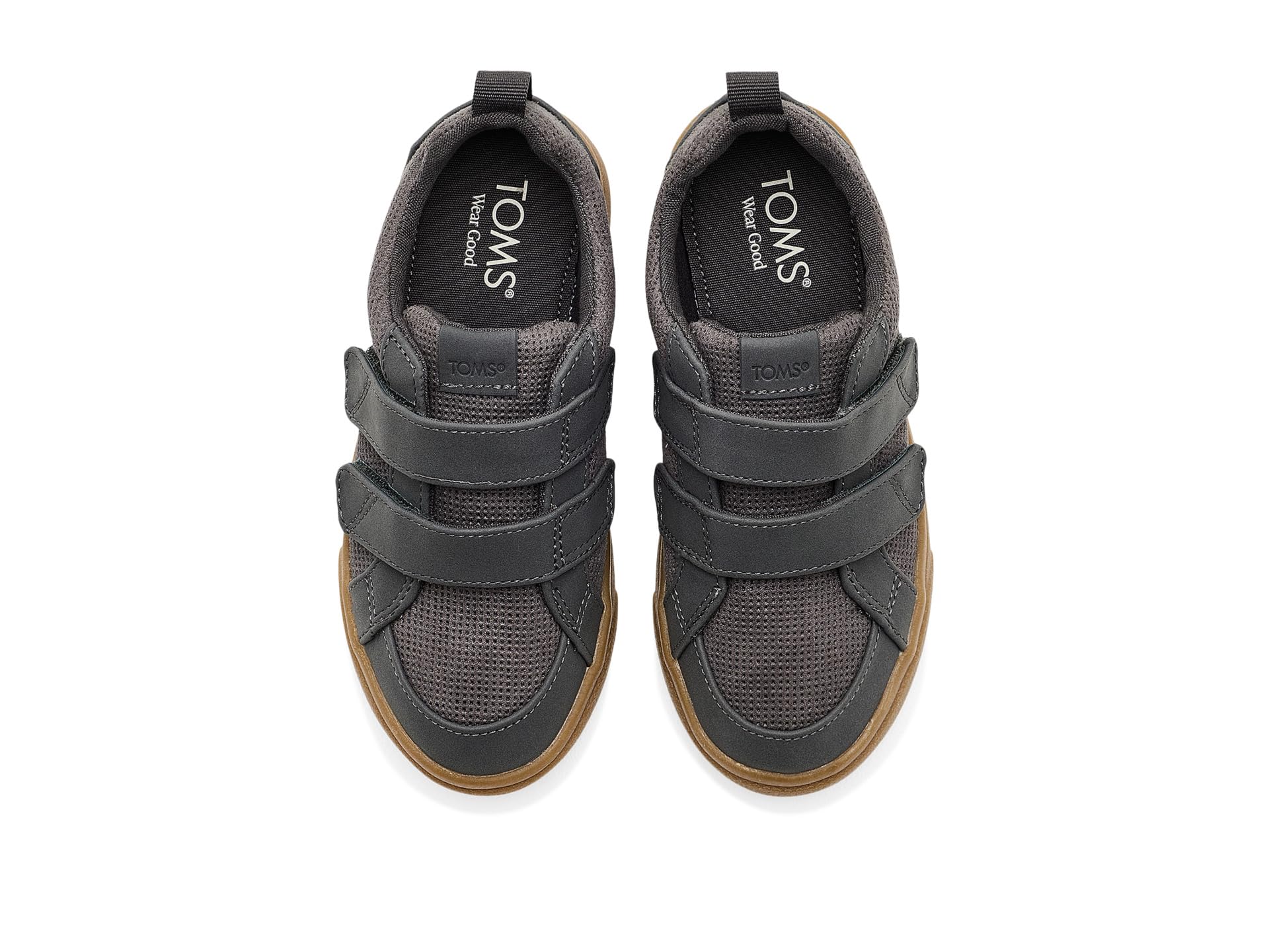 TOMS Unisex Youth Cruz Double Strap Sneaker, Forged Iron Micro Deboss Suede/PU, 33 EU