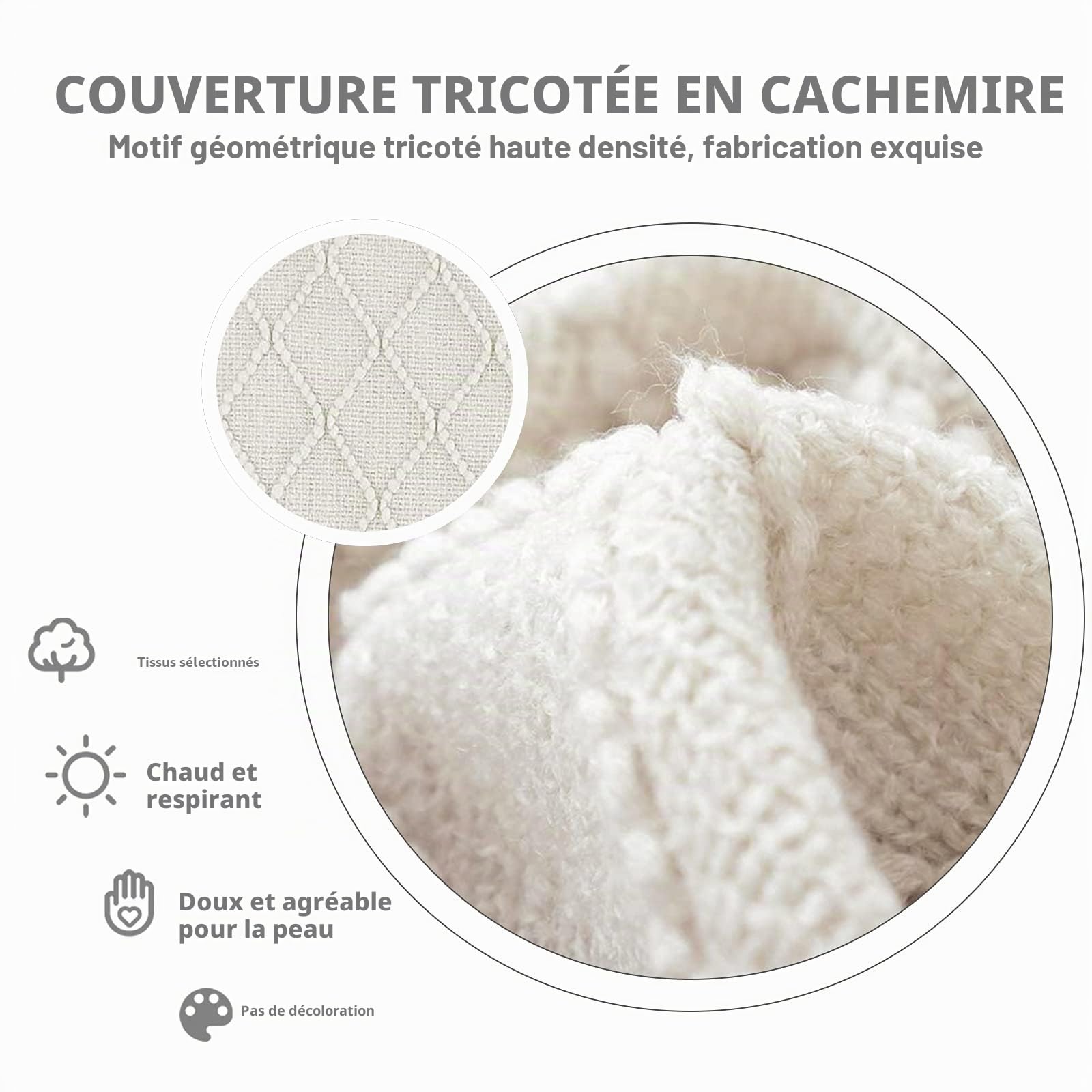 LumiSyne Couverture Tricotée Franges Jetés De Lit Couleur Solide Plaids Nordique Chaud Jeté Tapis à La Mode Doux Couverture Jeté De Canapé Couvre-Lit Décorative 130x230cm