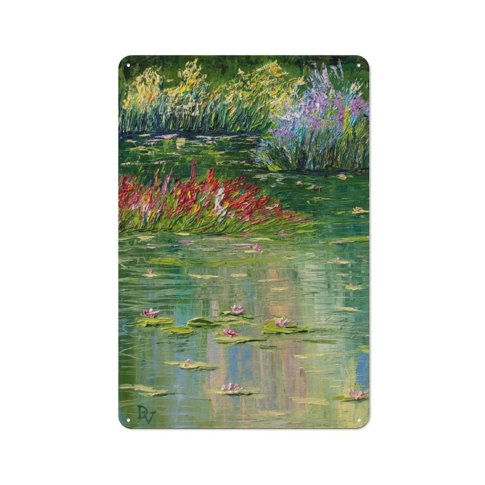 Junmoney Style-5 For Guest Room Or Hallway, Summer Pond Retro Metal Wall Sign 30X20cm, For Vintage Wall Decor Fans, For Metal Sign Collectors
