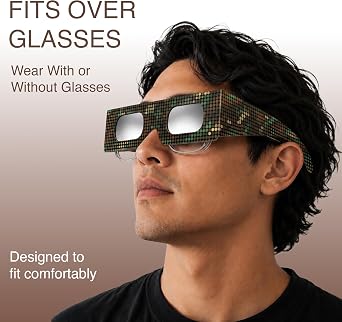 Solar Eclipse Glasses 2/6/12/50 Pack, 45mm Frame Height, Fits Over Optical Glasses, EN ISO 12312-2:2015 Tested, CE Marked for Safe Direct Sun Viewing – Hyper Drive