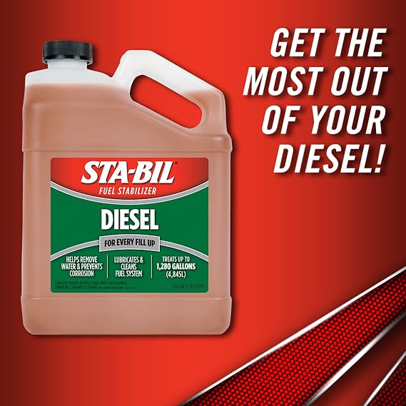STA-BIL Diesel Fuel Stabilizer, 1 Gallon | Treats 1,280 gallons. Keeps diesel fuel fresh up to 12 months and helps prevent sludge and water buildup.