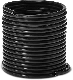 Amazon Basics Garden Hose Pipe, Heavy-Duty, for Lawn Watering and Outdoor Cleaning, PVC, 1.3 cm Inner Diameter, 15 m, Black