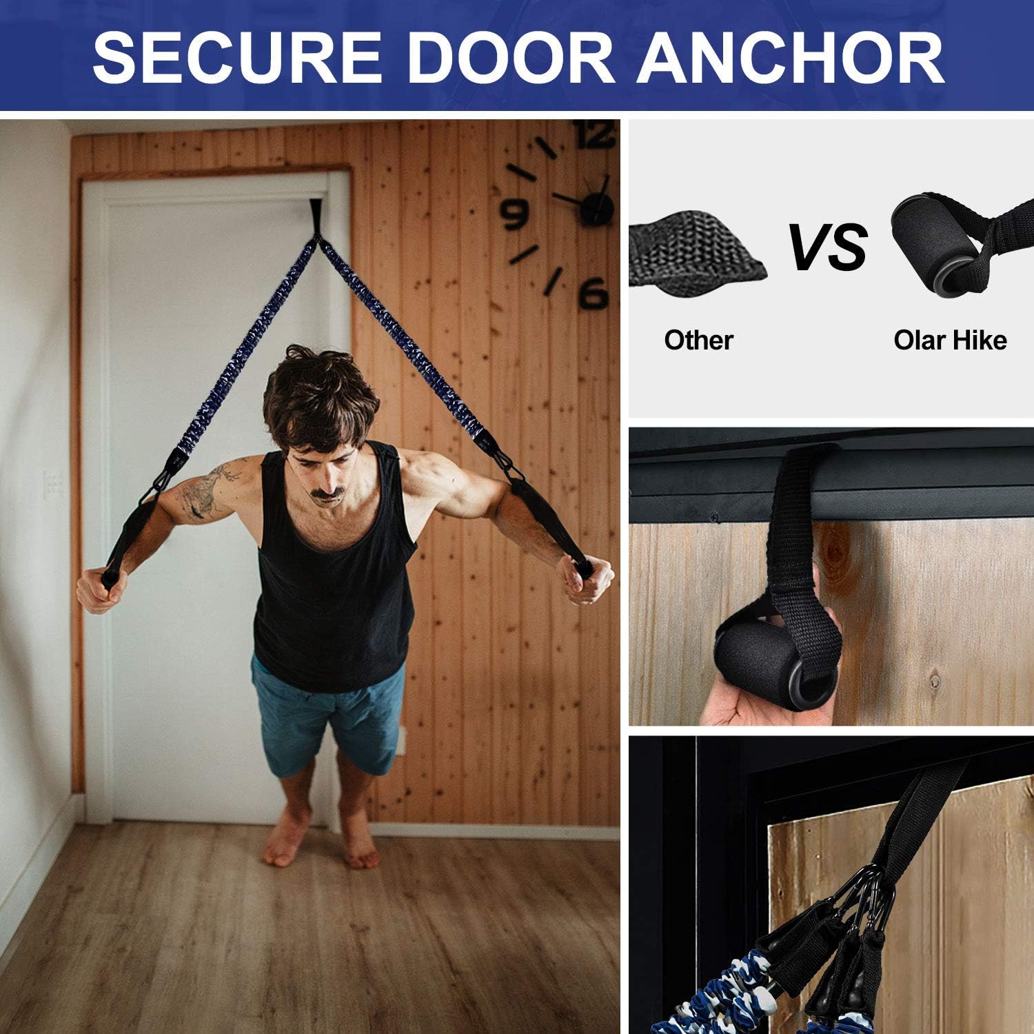 BQYPOWER Resistance Bands Set, 12PCS Exercise Bands Workout Band Ankle Exercise Bands with Door Anchor Handles Legs Ankle Straps for Resistance Training