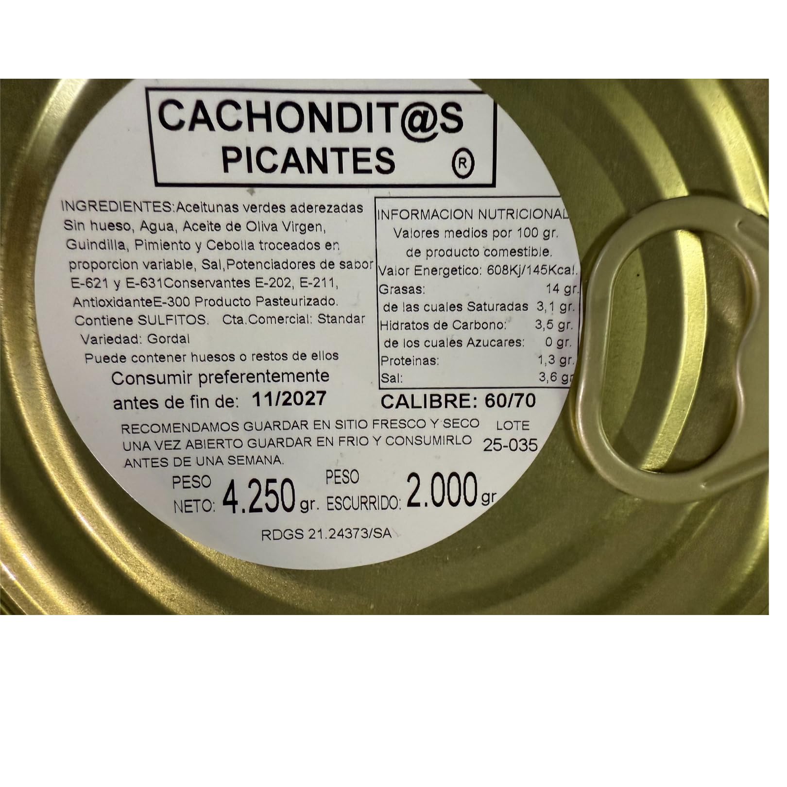 Cachond@s Picantes - Aceitunas verdes aderezadas con guindilla, pimiento y cebolla. El Aperitivo Ideal para los Amantes del Sabor Intenso
