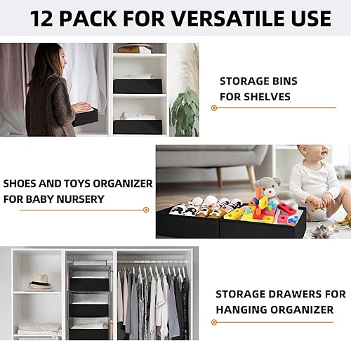 Miniatura 5 de Criusia Organizador de cajones para ropa, paquete de 12  Organizador de aparador para armario, dormitorio, organización y almacenamiento de