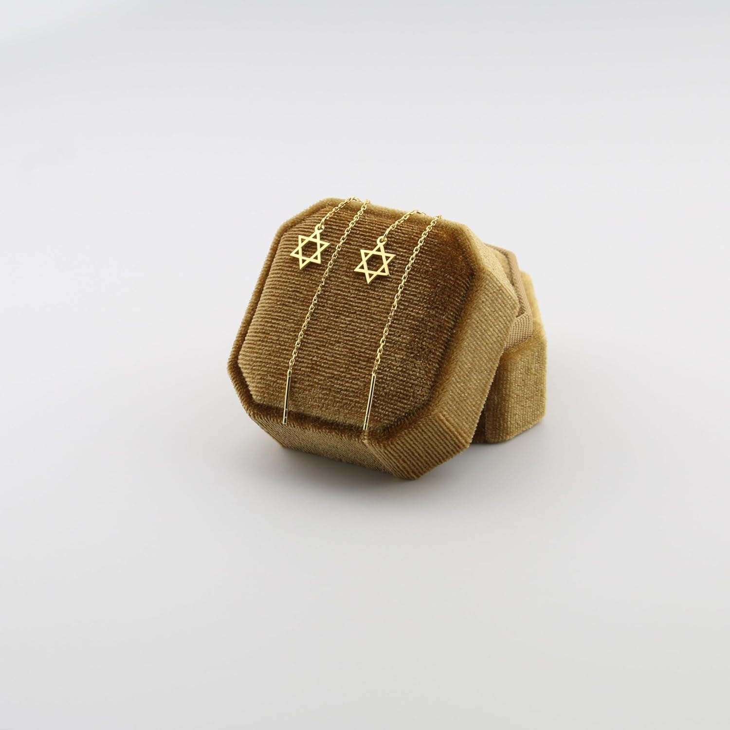 925 Sterling Silver Star of David Threader Dangle Earrings for Women | Minimalist Chain Earrings Double Piercings | Dangle Magen David Earrings (Sterling silver) - Image 2