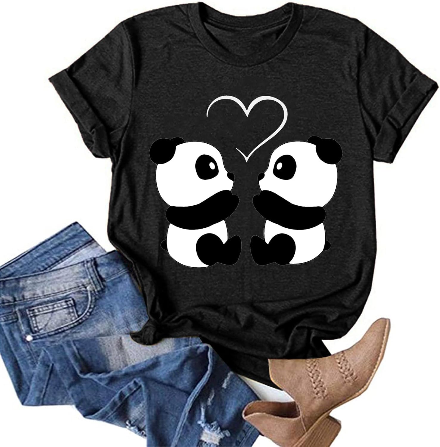 Graphic Tees for Women Casual Dandelion Pattern Print Crewneck Short Sleeve T Shirt Summer Shirts Tops Blouse : Clothing, Shoes & Jewelry