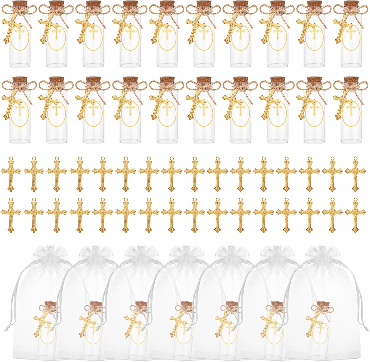 50 Set Holy Water Bottle Container Catholic Baptism Favors For Guests Recuerdos De Bautizo Holy Water Bottles Botellitas Para Agua Bendita First Communion Favors For Guests Church Wedding