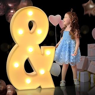 Light Up Symbol &, LED Alphabet Lights Marquee Decoration Light Up Sign for Home Party Bar Wedding Festival Birthday Decorations Xmas Gifts, 120cm/4FT