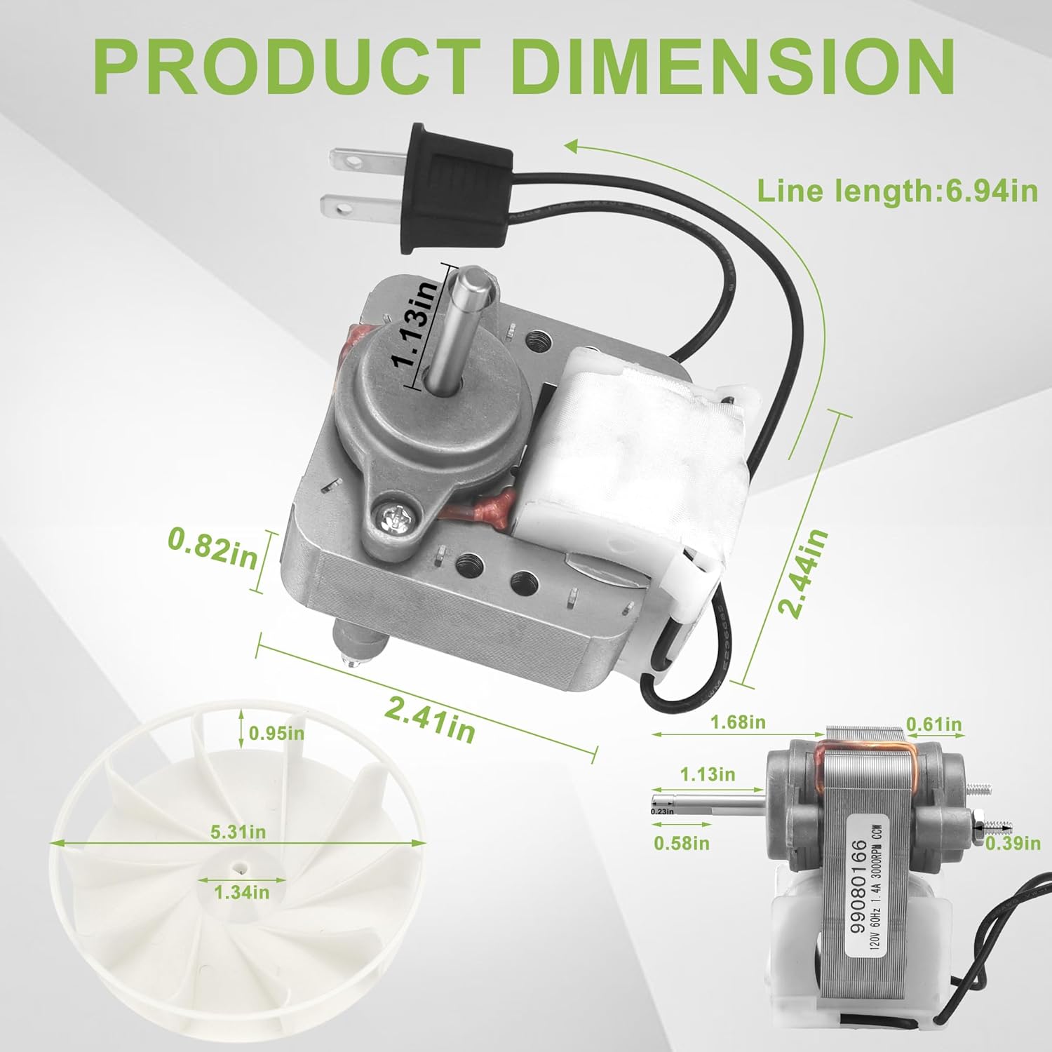 𝗡𝗘𝗪 S99080166 BP28 Vent Bath Fan Motor for Bro-an Nu-Tone 655 679 658 85N2 754RB-A,Bathroom Exhaust Fan Motor(Pure Copper)-Replace YJF6178 99080166a (120V 70CFM) by TOMOON