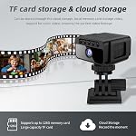 Mini Caméra espionne 4K UHD Caméra de sécurité intérieure avec vision nocturne, alertes de détection de mouvement, double stockage SD/Cloud, 2,4GHz WiFi, 5H Batterie, télécommande pour boutique de bureaux (S)