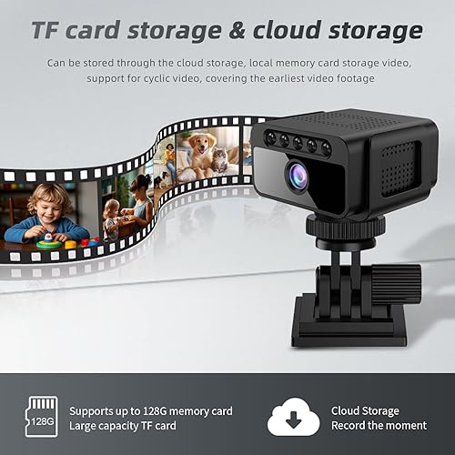 Miniatura 2 de Cámara oculta con nube, mini cámara espía 4K HD WiFi con video de vista de 150°, cámara secreta de vigilancia inalámbrica para interiores, detección