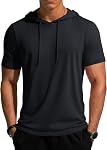 MAGCOMSEN Sweat-shirts à capuche courte manches pour hommes Gym to Street Tshirt Muscle Regular Fit Sweats Léger Cotton Hoote Tops