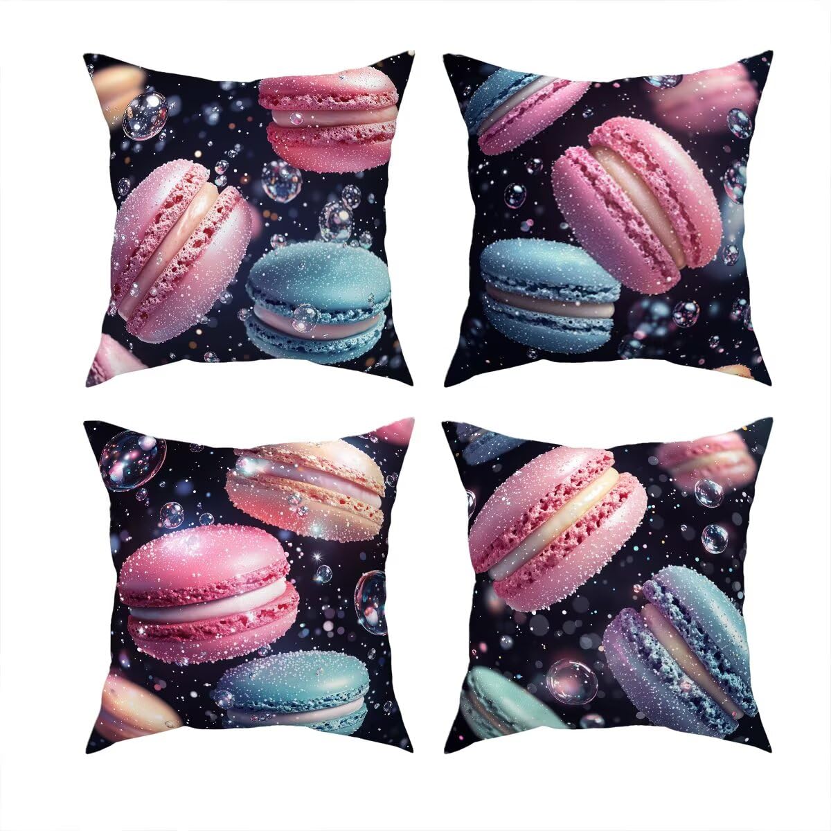 4 poszewki na poduszki na zewnątrz 55 x 55 cm, kolorowe, na zewnątrz, wodoodporne, abstrakcyjne, dekoracyjne, wodoodporne, dekoracyjne, na patio, ławkę, ogród, krzesło, G-46